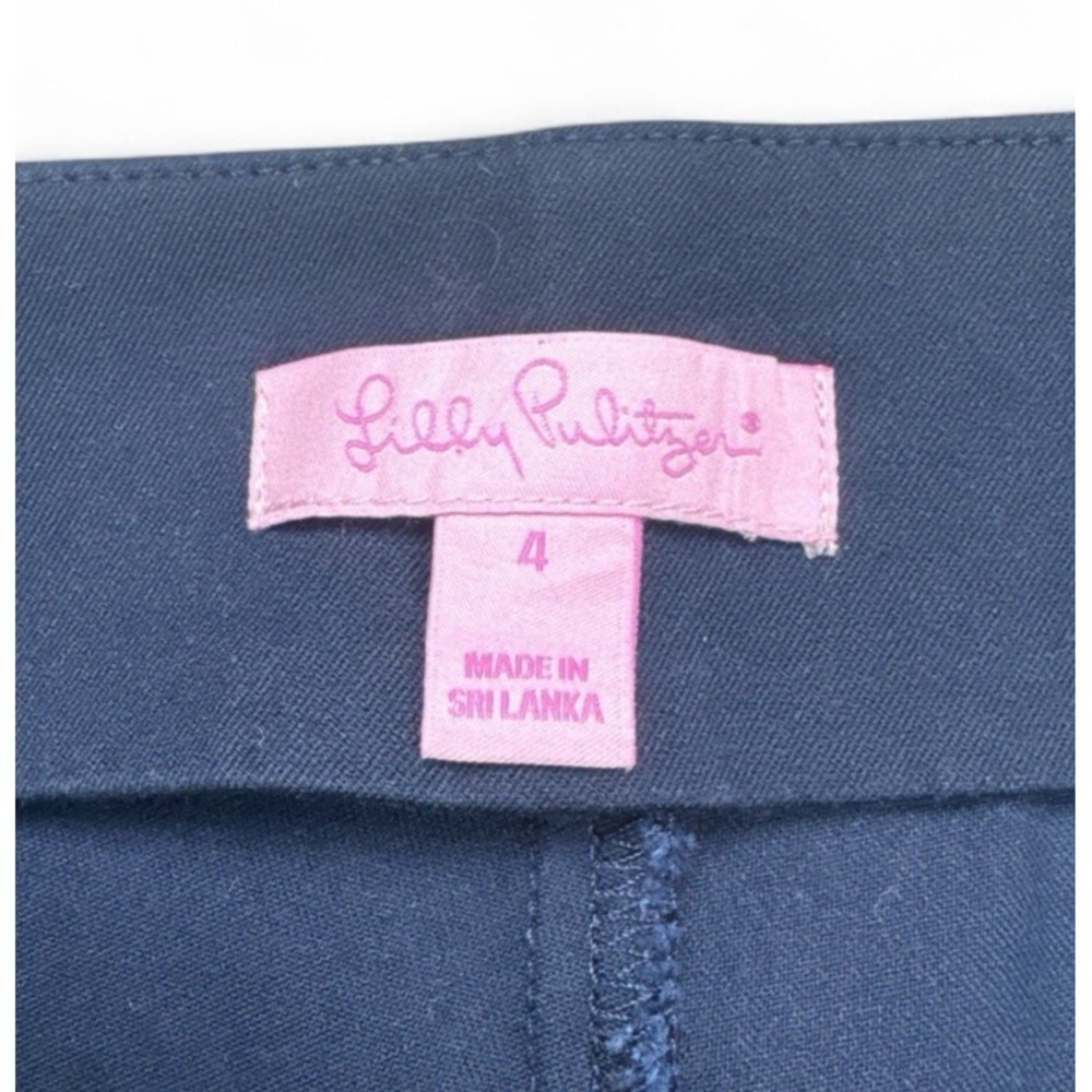 Lilly Pulitzer Blue Cotton Pants โ Faux Darts โ Side Zip โ Style 63423 โโ Size 4 - Picture 5 of 16